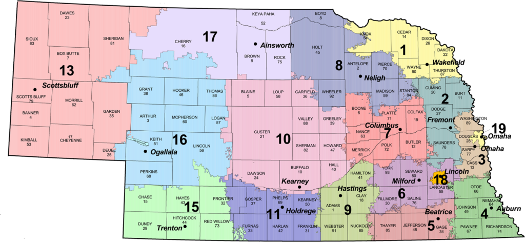 map of Nebraska ESUs